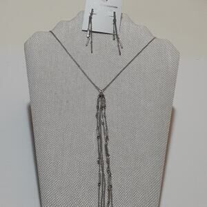 BCBGENERATION Women's Rhodium Necklace &Earrings.